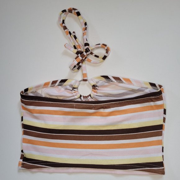 NWT! PLAYBOY Multicolored Striped Tank Tube Top Size Large - Picture 2 of 4